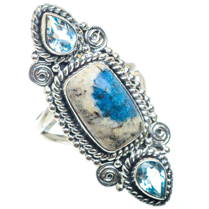 K2 Blue Azurite Rings handcrafted by Ana Silver Co - RING72795