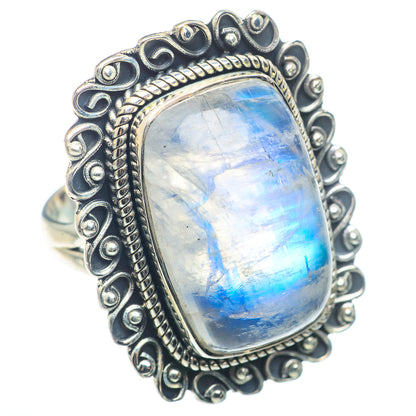 Rainbow Moonstone Rings handcrafted by Ana Silver Co - RING72799