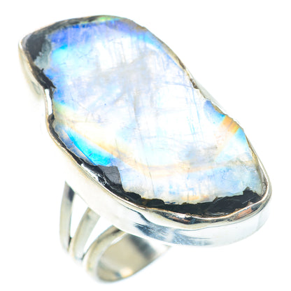Rainbow Moonstone Rings handcrafted by Ana Silver Co - RING72800