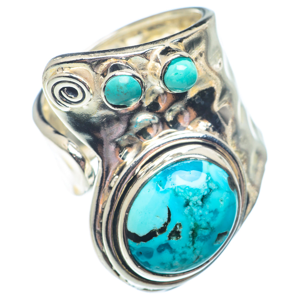 Blue Copper Composite Turquoise Rings handcrafted by Ana Silver Co - RING72804