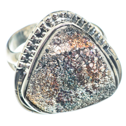 Spectro Pyrite Druzy Rings handcrafted by Ana Silver Co - RING72872