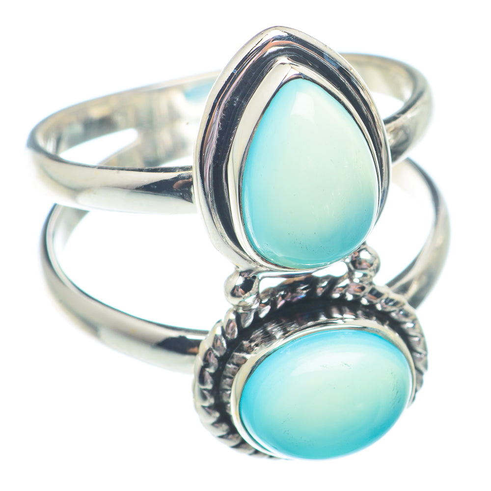 Aqua Chalcedony Rings handcrafted by Ana Silver Co - RING72894