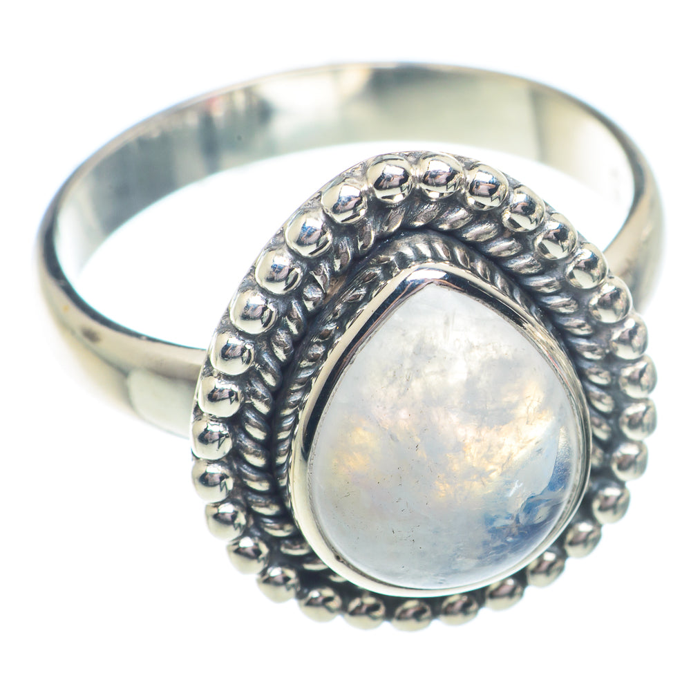 Rainbow Moonstone Rings handcrafted by Ana Silver Co - RING72921