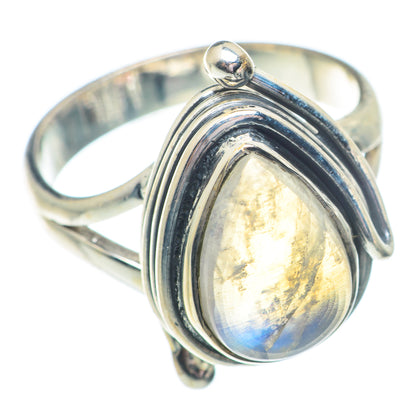 Rainbow Moonstone Rings handcrafted by Ana Silver Co - RING72959
