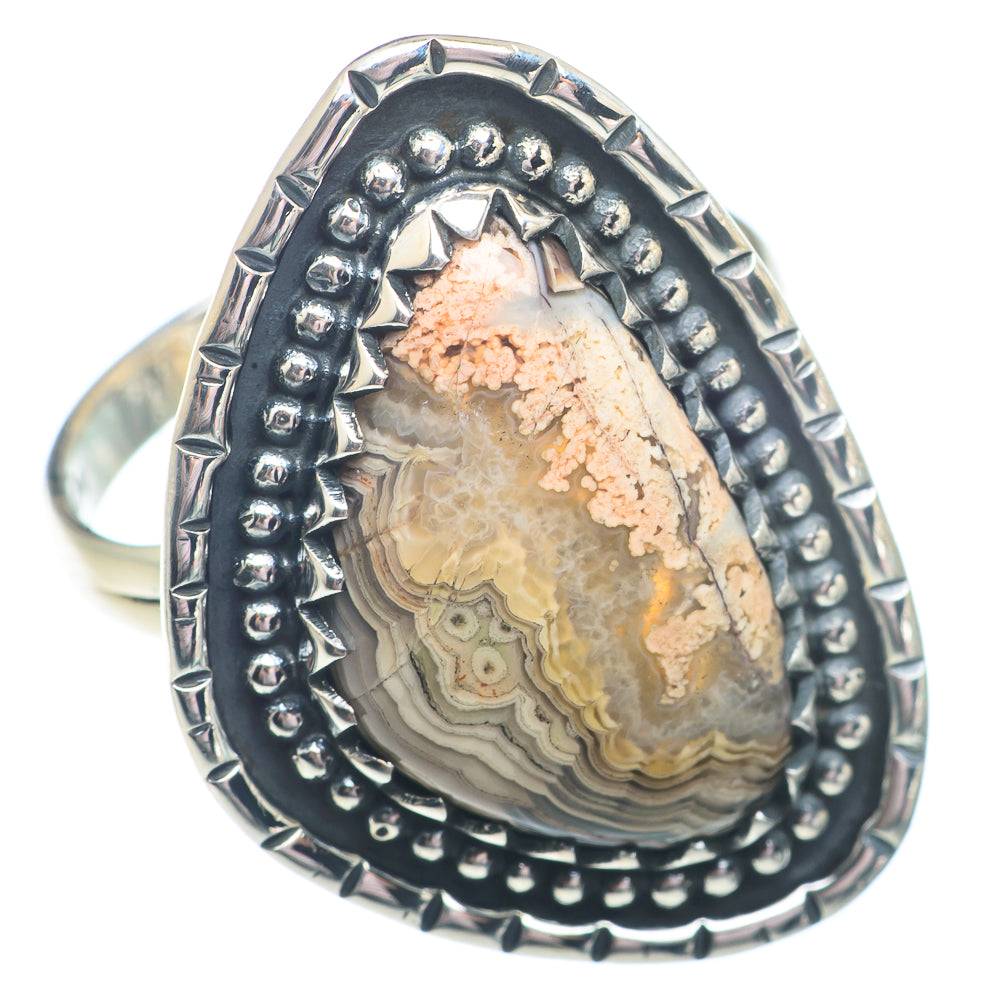 Laguna Lace Agate Rings handcrafted by Ana Silver Co - RING73021