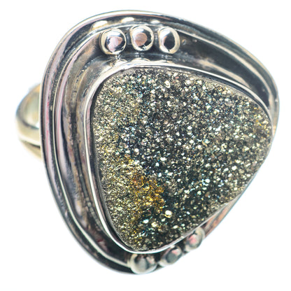 Spectro Pyrite Druzy Rings handcrafted by Ana Silver Co - RING73031 - Photo 2
