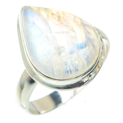 Rainbow Moonstone Rings handcrafted by Ana Silver Co - RING73039