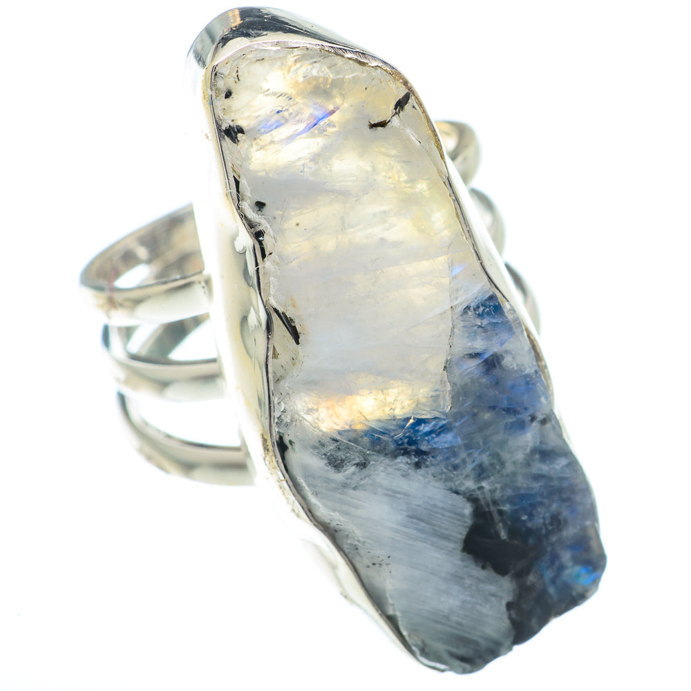 Rainbow Moonstone Rings handcrafted by Ana Silver Co - RING73079