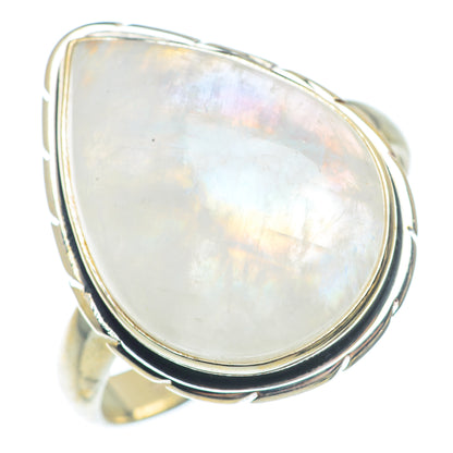 Rainbow Moonstone Rings handcrafted by Ana Silver Co - RING73080