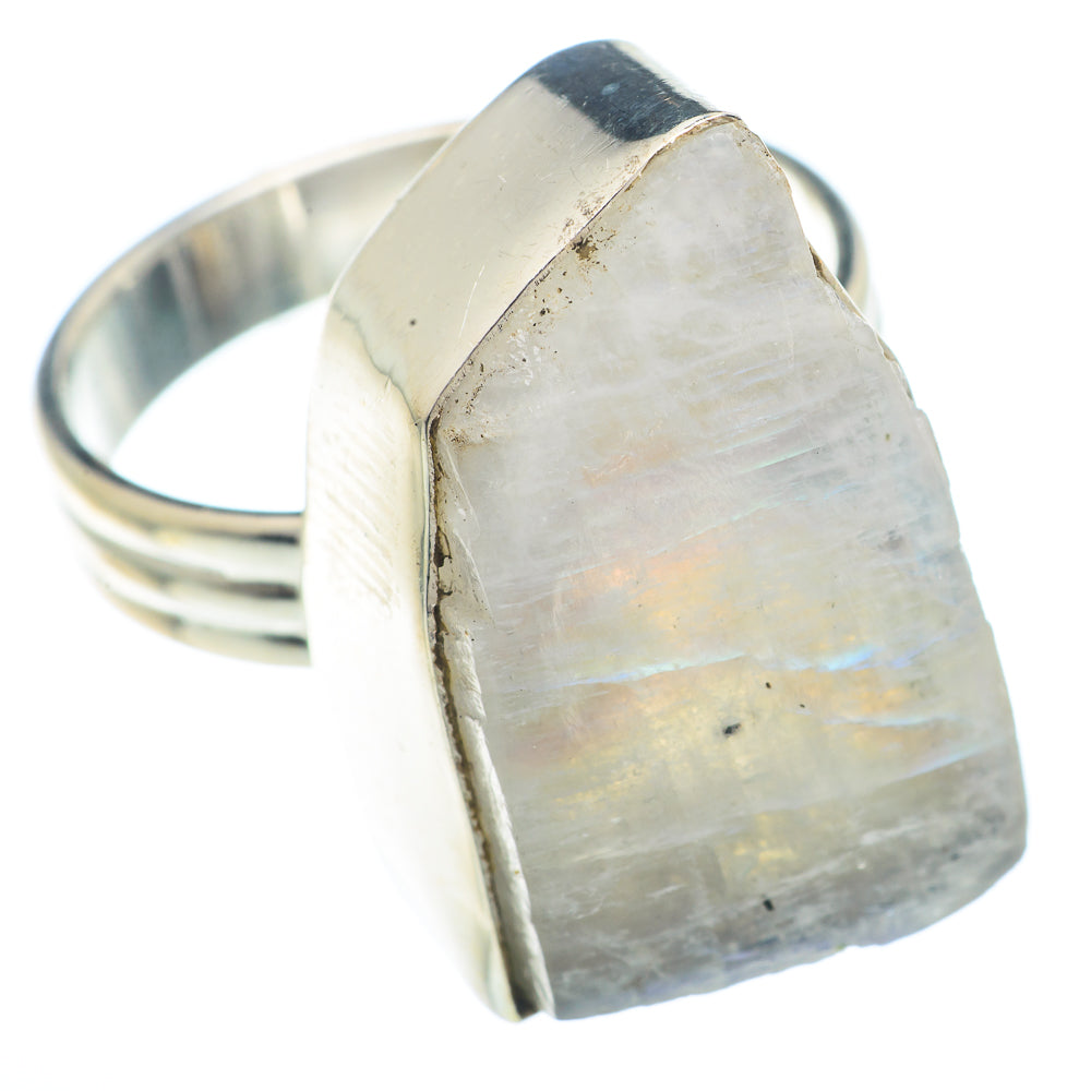 Rainbow Moonstone Rings handcrafted by Ana Silver Co - RING73081