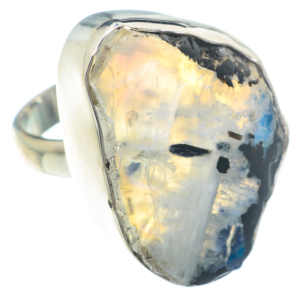Rainbow Moonstone Rings handcrafted by Ana Silver Co - RING73083