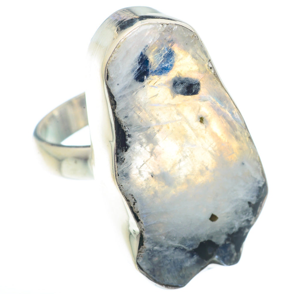 Rainbow Moonstone Rings handcrafted by Ana Silver Co - RING73125