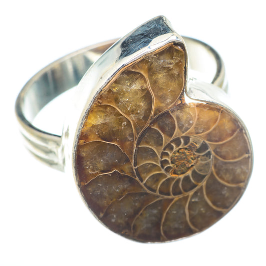 Ammonite Fossil Rings handcrafted by Ana Silver Co - RING73138