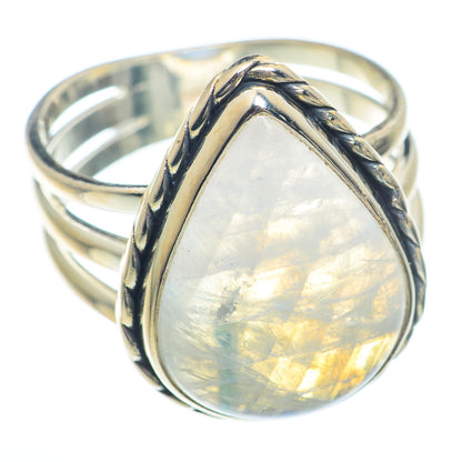 Rainbow Moonstone Rings handcrafted by Ana Silver Co - RING73217