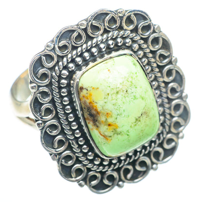 Lemon Chrysoprase Rings handcrafted by Ana Silver Co - RING73236 - Photo 2