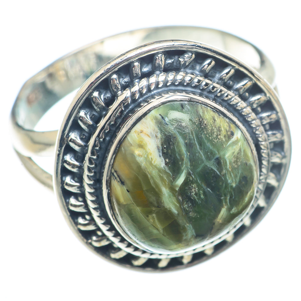 African Green Opal Rings handcrafted by Ana Silver Co - RING73238 - Photo 2