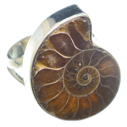 Ammonite Fossil Rings handcrafted by Ana Silver Co - RING73242