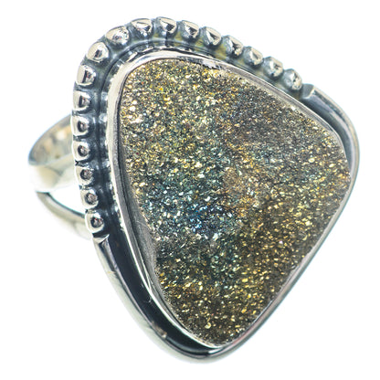 Spectro Pyrite Druzy Rings handcrafted by Ana Silver Co - RING73294