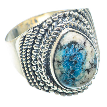 K2 Blue Azurite Rings handcrafted by Ana Silver Co - RING73345