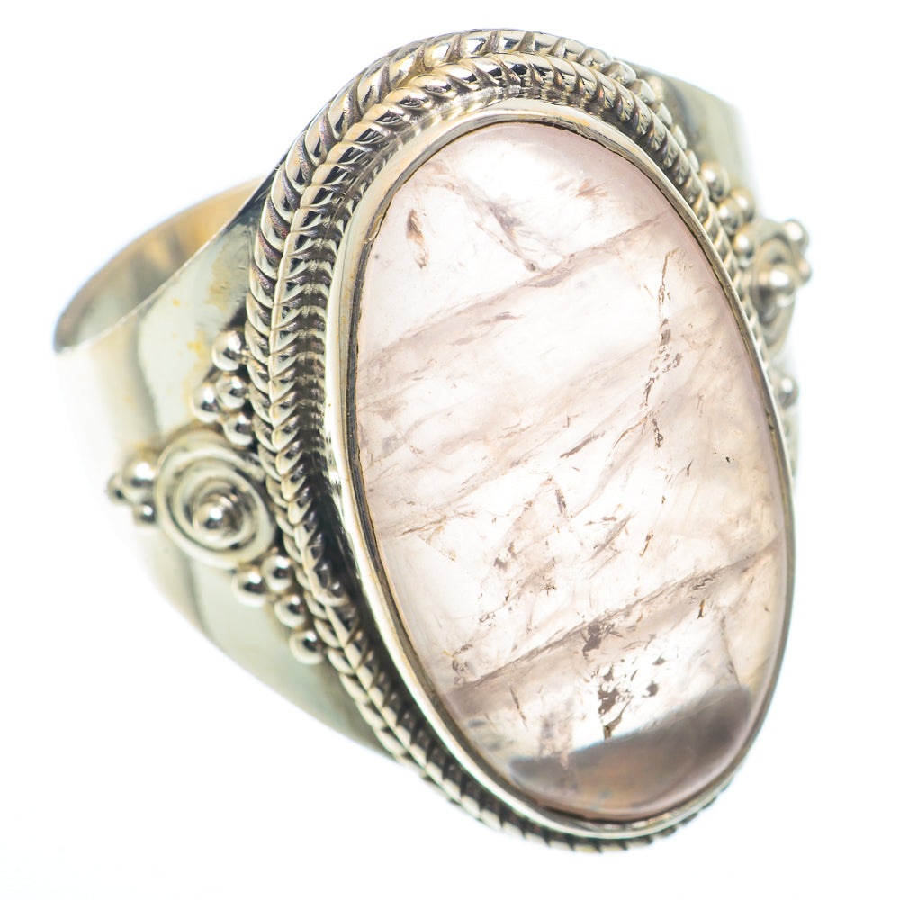 Rose Quartz Rings handcrafted by Ana Silver Co - RING73357