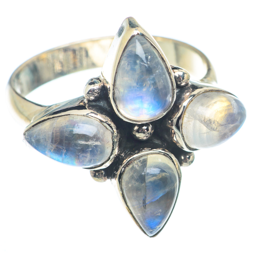 Rainbow Moonstone Rings handcrafted by Ana Silver Co - RING73369