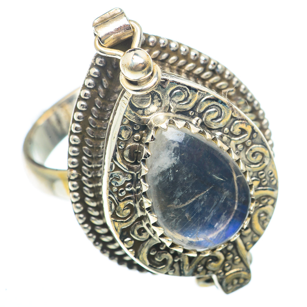 Rainbow Moonstone Rings handcrafted by Ana Silver Co - RING73406