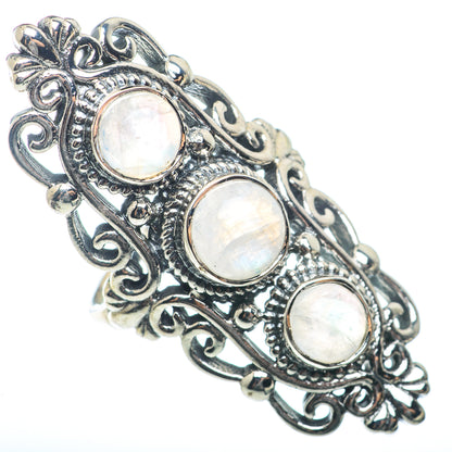 Rainbow Moonstone Rings handcrafted by Ana Silver Co - RING73407