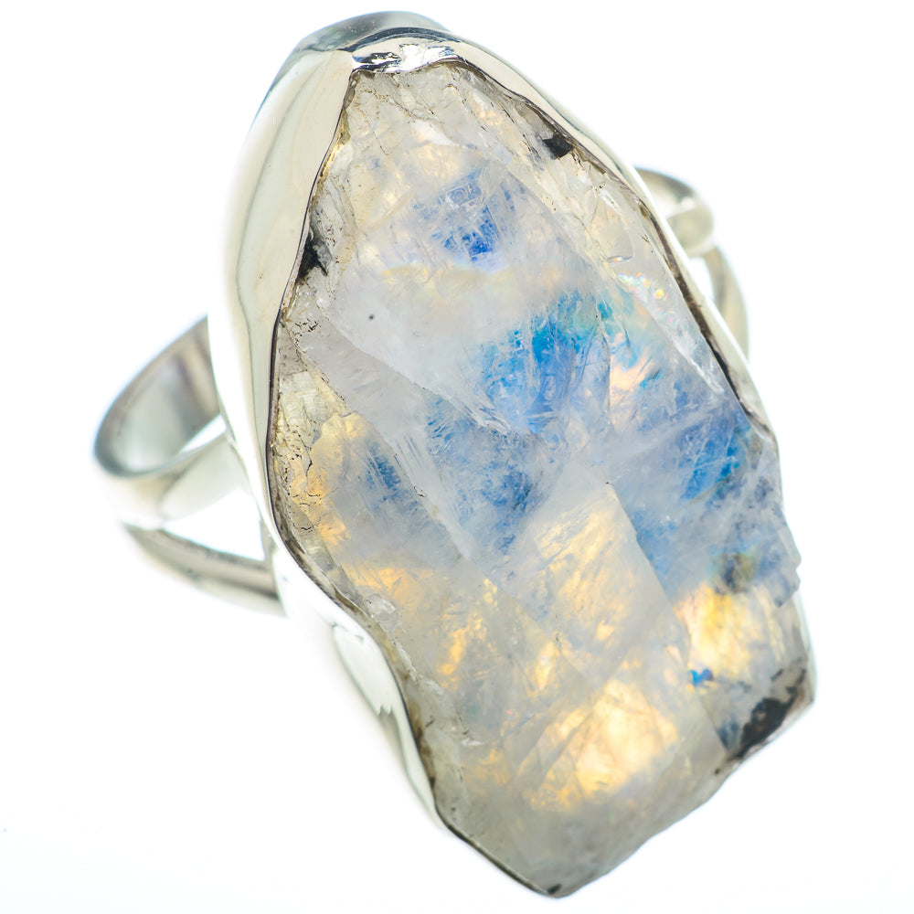 Rainbow Moonstone Rings handcrafted by Ana Silver Co - RING73408