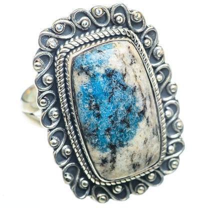 K2 Blue Azurite Rings handcrafted by Ana Silver Co - RING73418