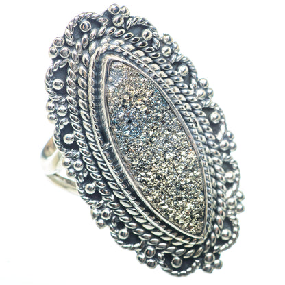 Spectro Pyrite Druzy Rings handcrafted by Ana Silver Co - RING73440