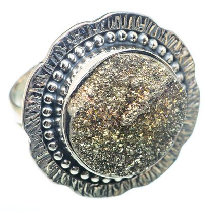 Spectro Pyrite Druzy Rings handcrafted by Ana Silver Co - RING73465