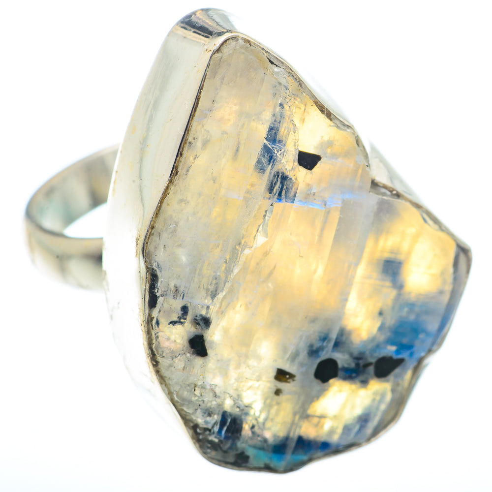 Rainbow Moonstone Rings handcrafted by Ana Silver Co - RING73469