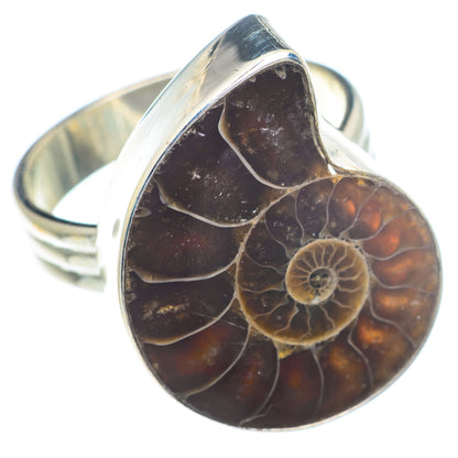 Ammonite Fossil Rings handcrafted by Ana Silver Co - RING73538