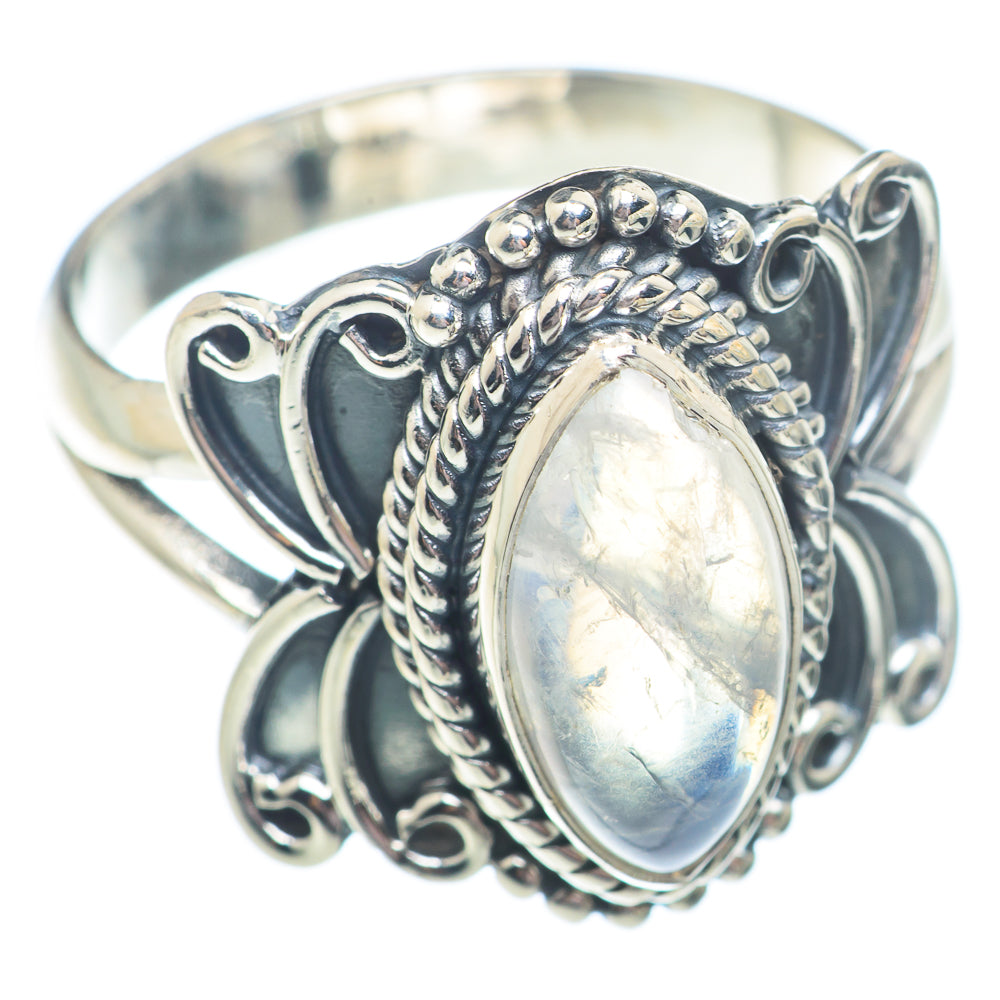 Rainbow Moonstone Rings handcrafted by Ana Silver Co - RING73560
