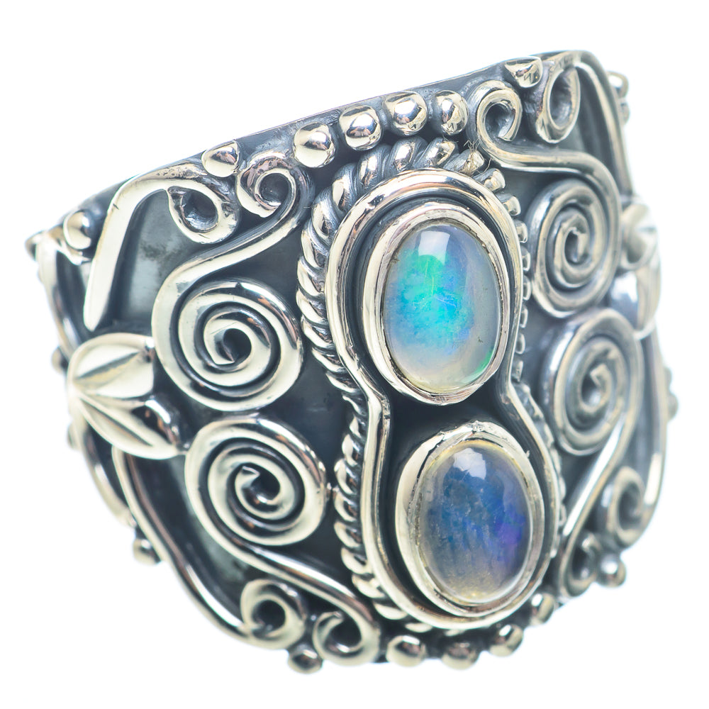 Rainbow Moonstone Rings handcrafted by Ana Silver Co - RING73566