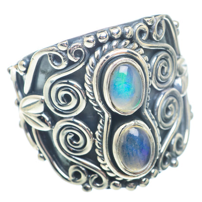 Rainbow Moonstone Rings handcrafted by Ana Silver Co - RING73566