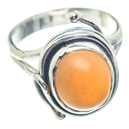 Peach Moonstone Rings handcrafted by Ana Silver Co - RING73590