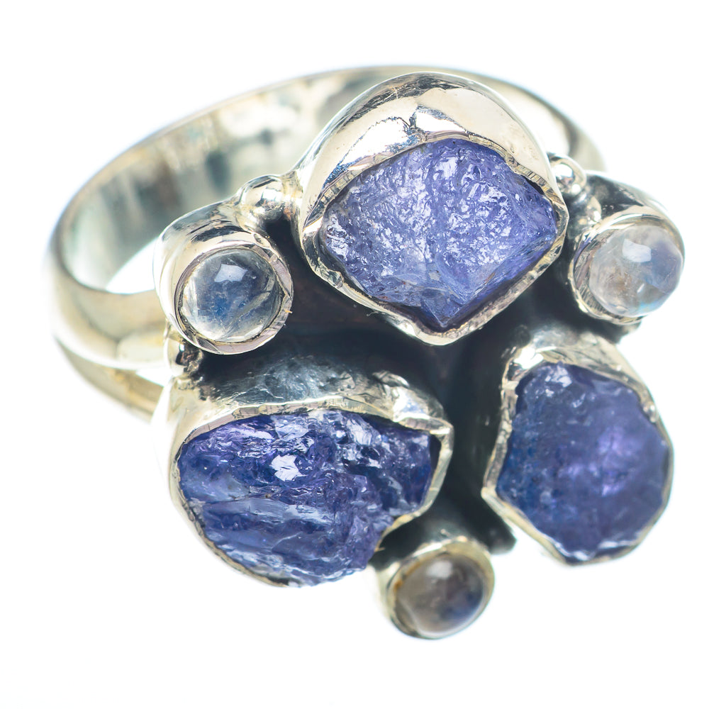 Tanzanite, Rainbow Moonstone Rings handcrafted by Ana Silver Co - RING73596
