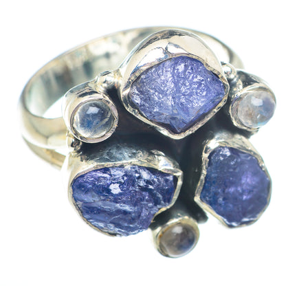 Tanzanite, Rainbow Moonstone Rings handcrafted by Ana Silver Co - RING73596