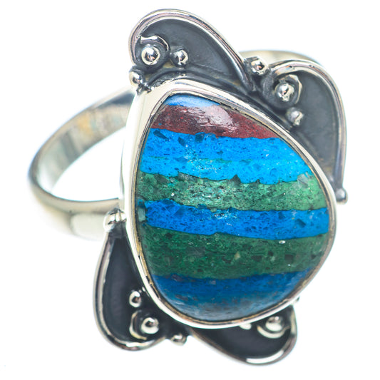 Rainbow Calsilica Rings handcrafted by Ana Silver Co - RING73611
