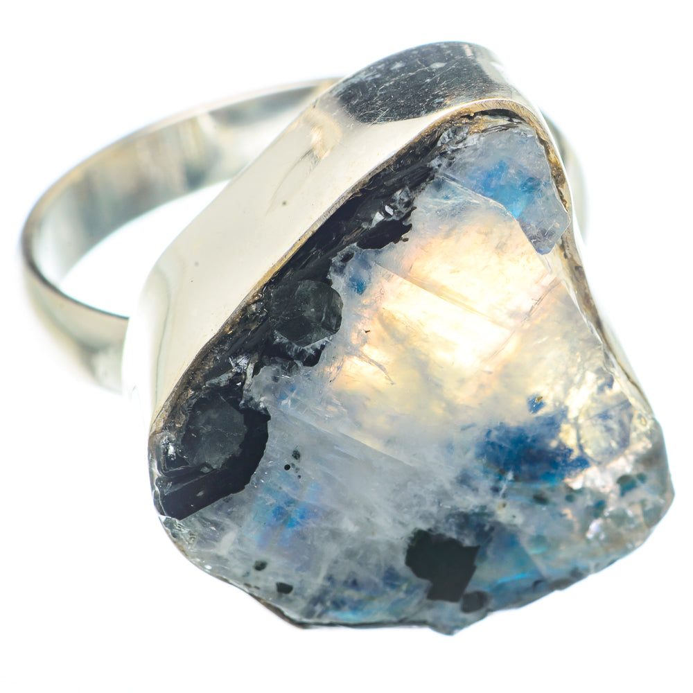 Rainbow Moonstone Rings handcrafted by Ana Silver Co - RING73651