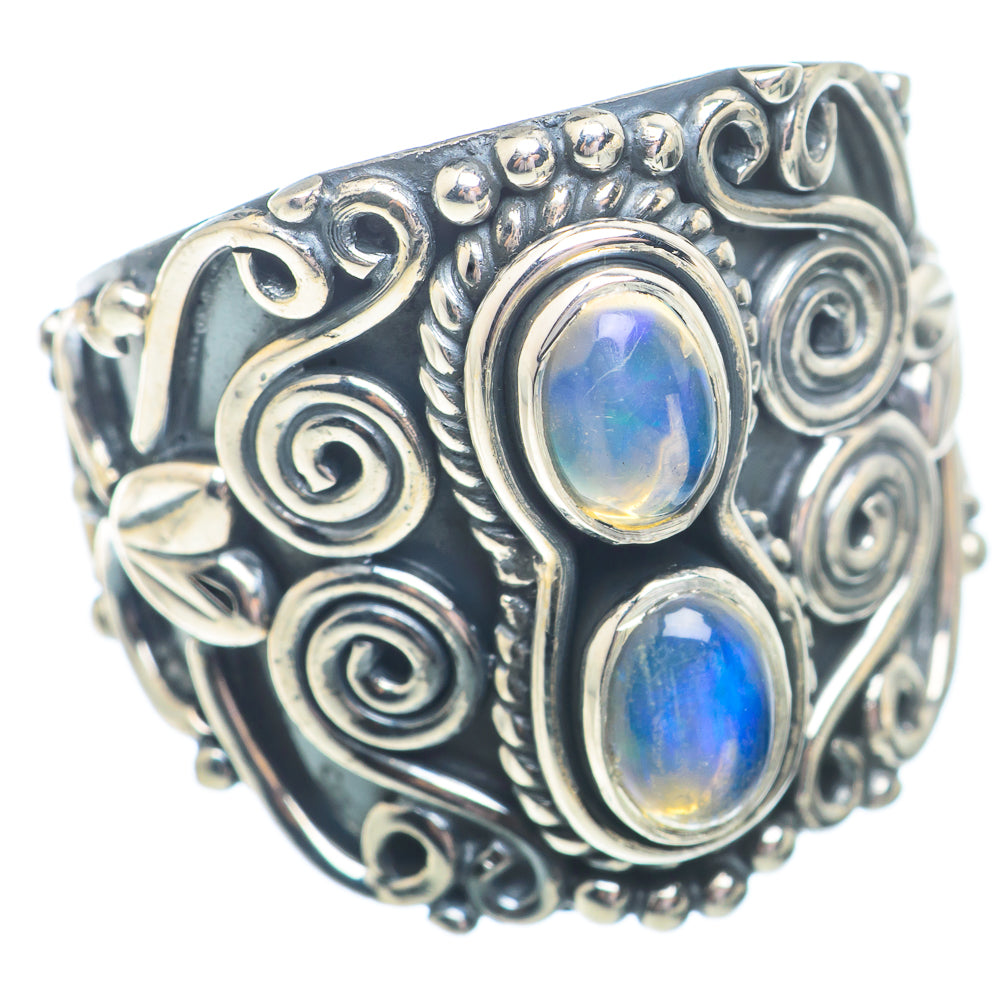 Rainbow Moonstone Rings handcrafted by Ana Silver Co - RING73656