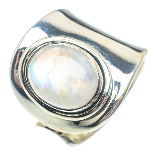 Rainbow Moonstone Rings handcrafted by Ana Silver Co - RING73698