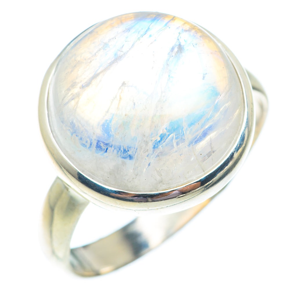 Rainbow Moonstone Rings handcrafted by Ana Silver Co - RING73699