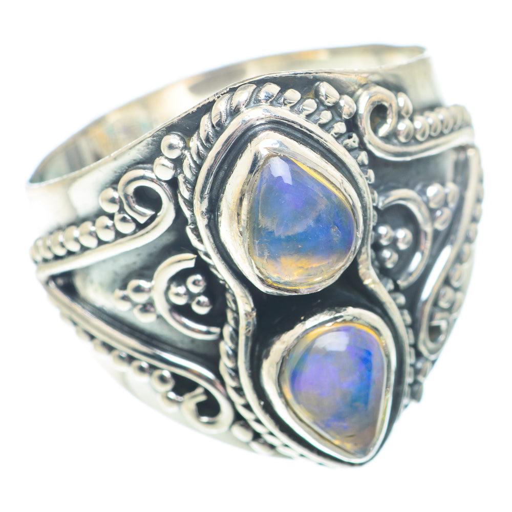 Rainbow Moonstone Rings handcrafted by Ana Silver Co - RING73702