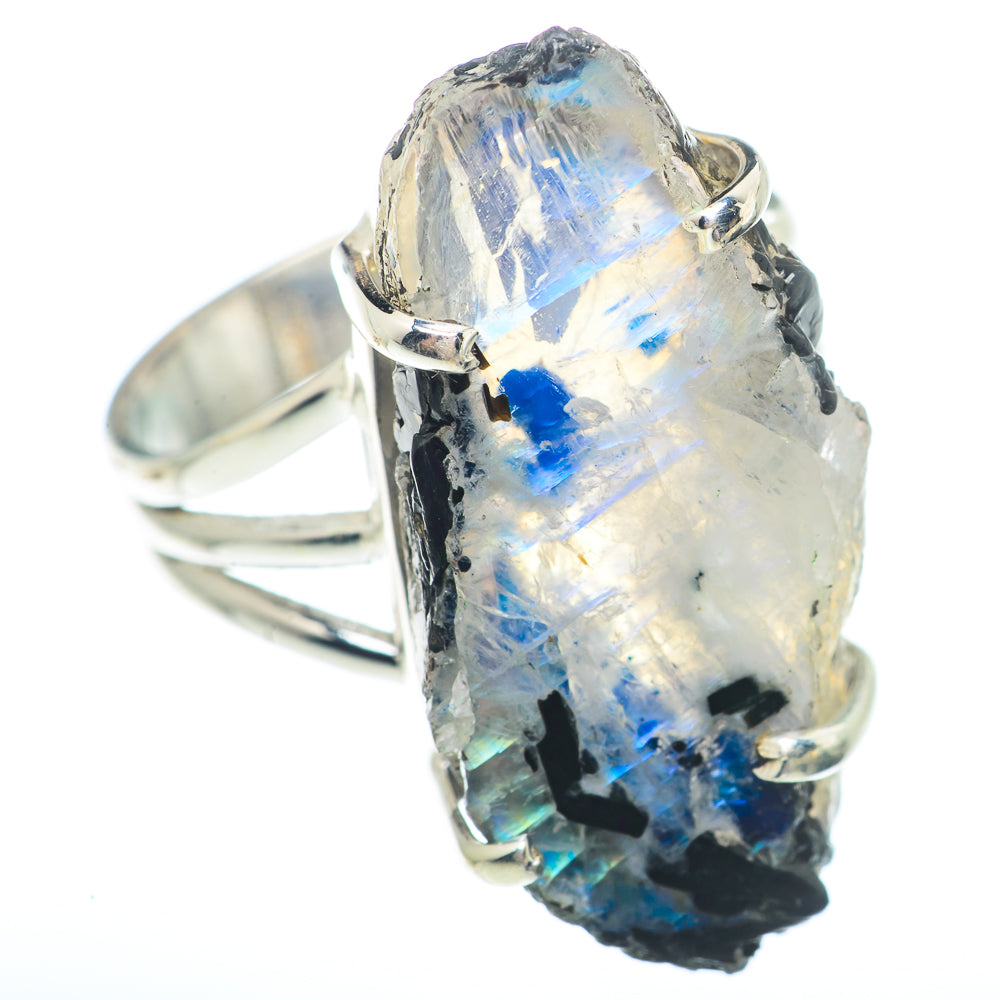 Rainbow Moonstone Rings handcrafted by Ana Silver Co - RING73739