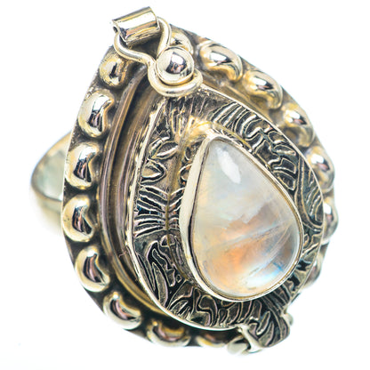 Rainbow Moonstone Rings handcrafted by Ana Silver Co - RING73740