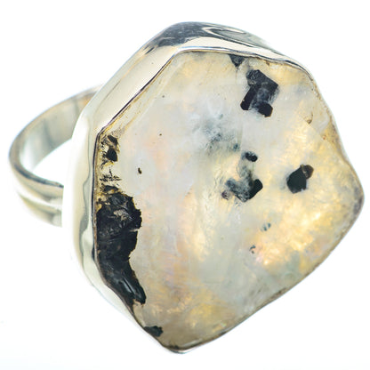 Rainbow Moonstone Rings handcrafted by Ana Silver Co - RING73741