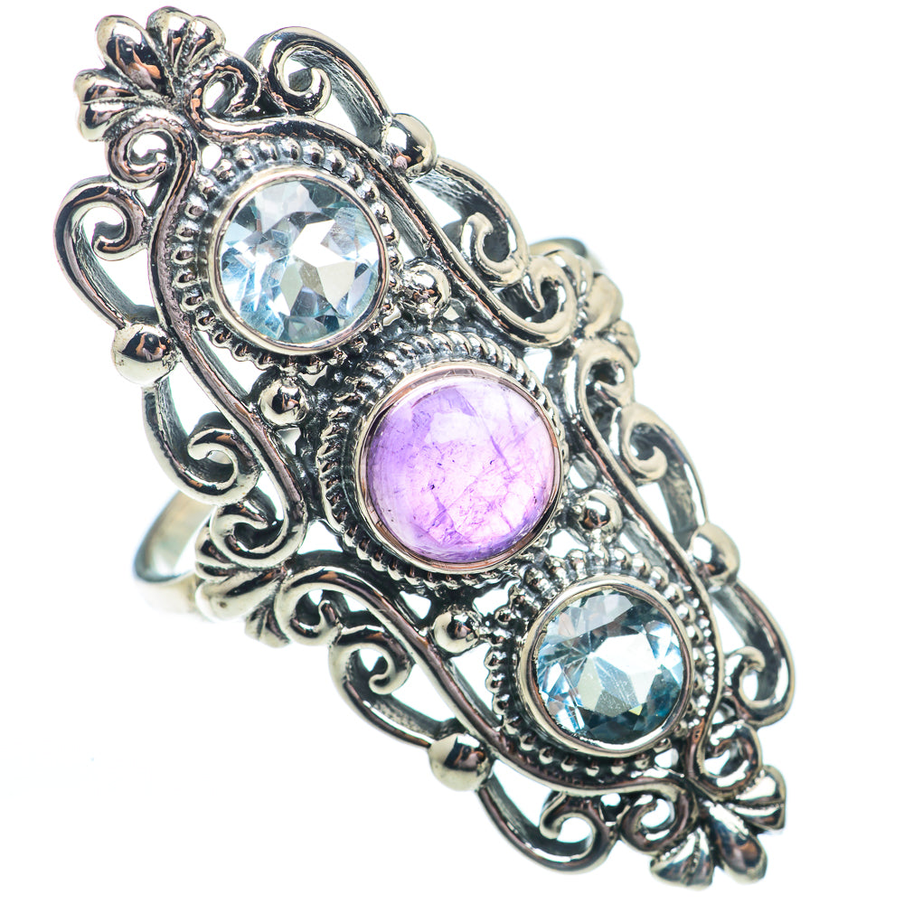 Amethyst, Blue Topaz Rings handcrafted by Ana Silver Co - RING73743