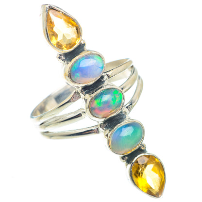 Ethiopian Opal, Citrine Rings handcrafted by Ana Silver Co - RING73746